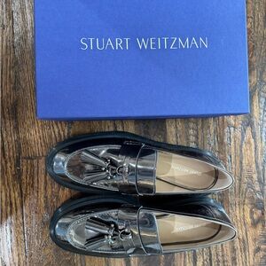 Stuart Weitzman Metallic Tassel Loafers